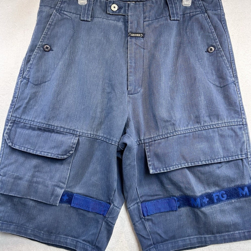 Vintage 90s Marithe Francois Girbaud Mens 36 Shuttle Tape Cargo Shorts Rare Blue